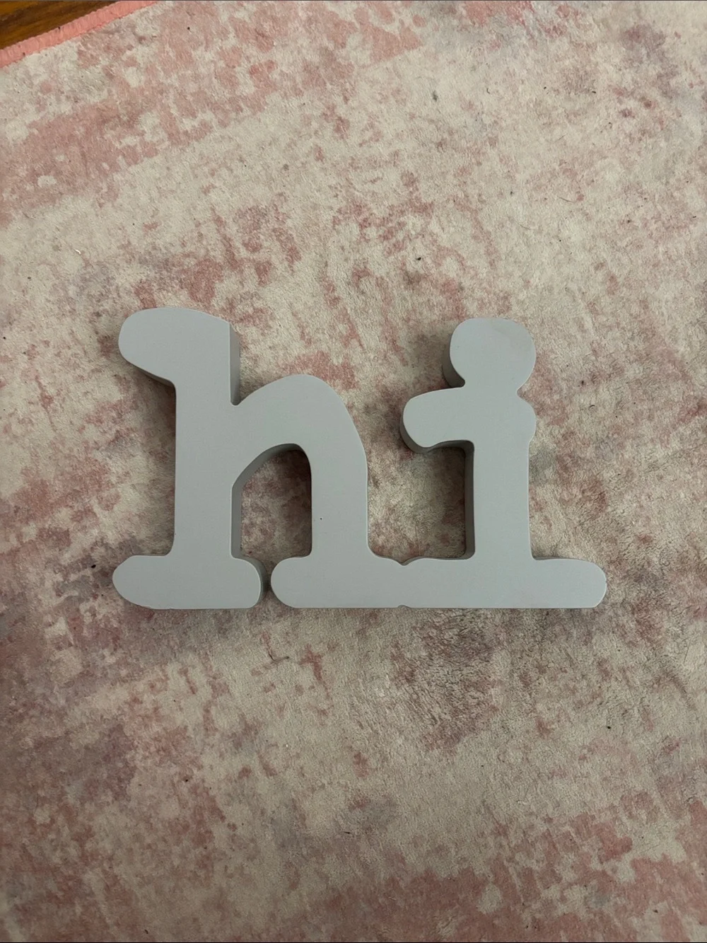 Hi Decorative Wooden Wall Letter - light gray